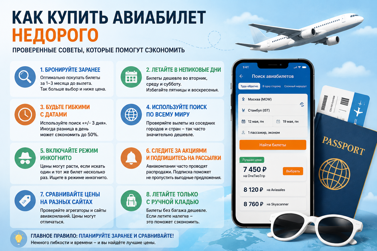 Как купить авиабилеты дешевле: правда и мифы про режим инкогнито 1 Билет