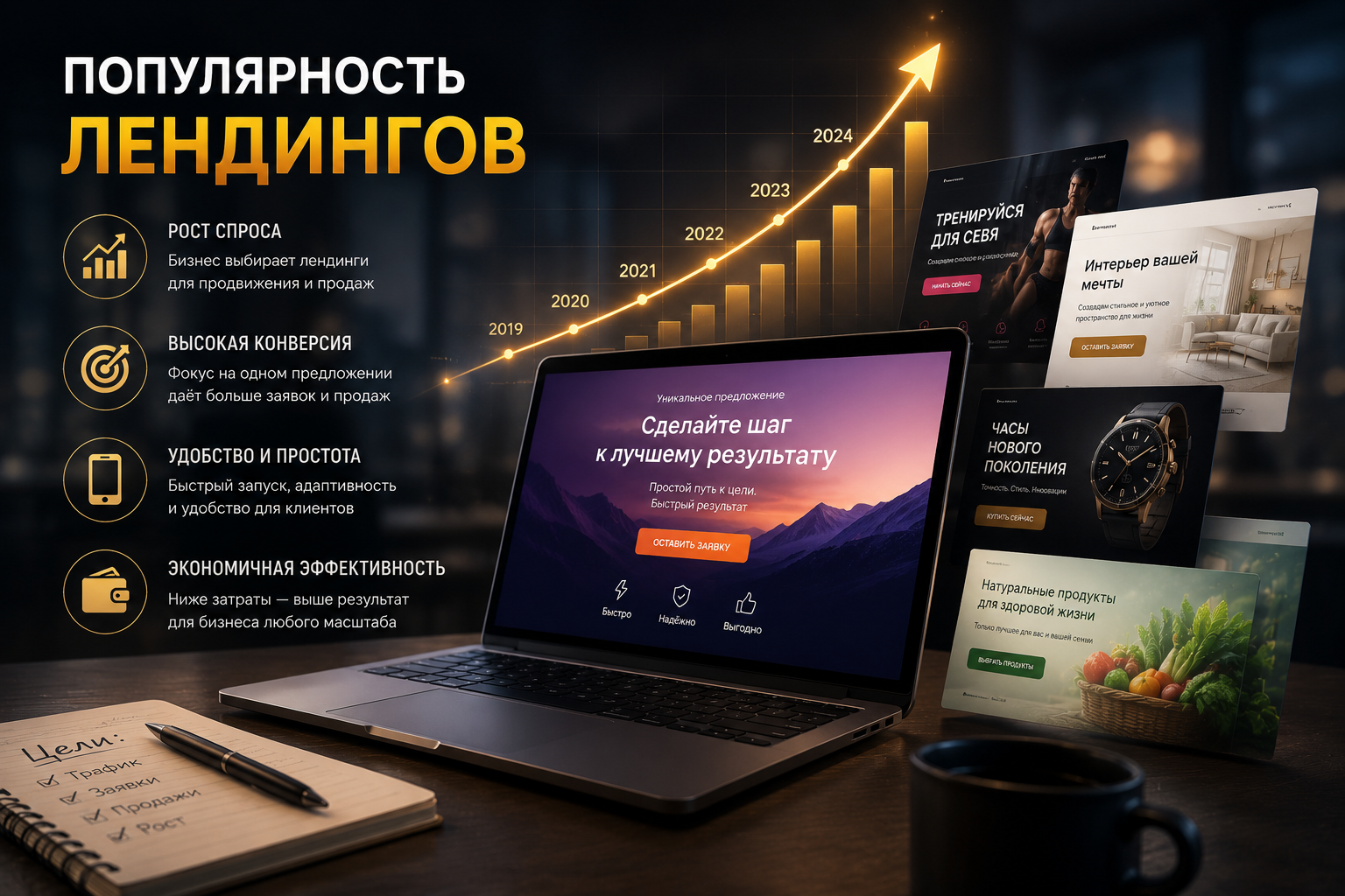 Популярность лендингов